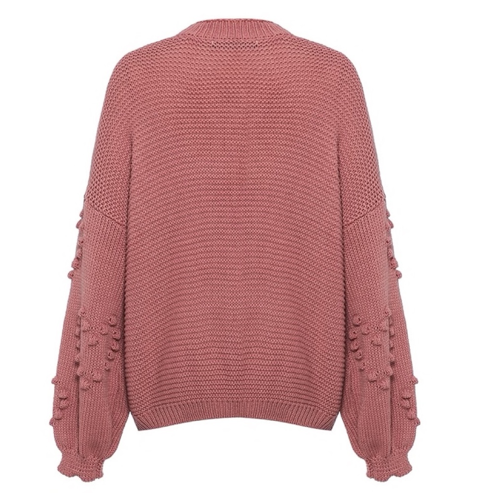 Pom Pom Hearts Berry Pink Oversized Cardigan - Picture 7 of 12